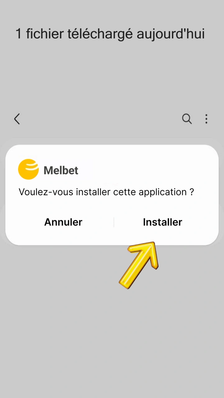 Il suffit d'installer le fichier APK officiel pour mettre à jour l'application Melbet.