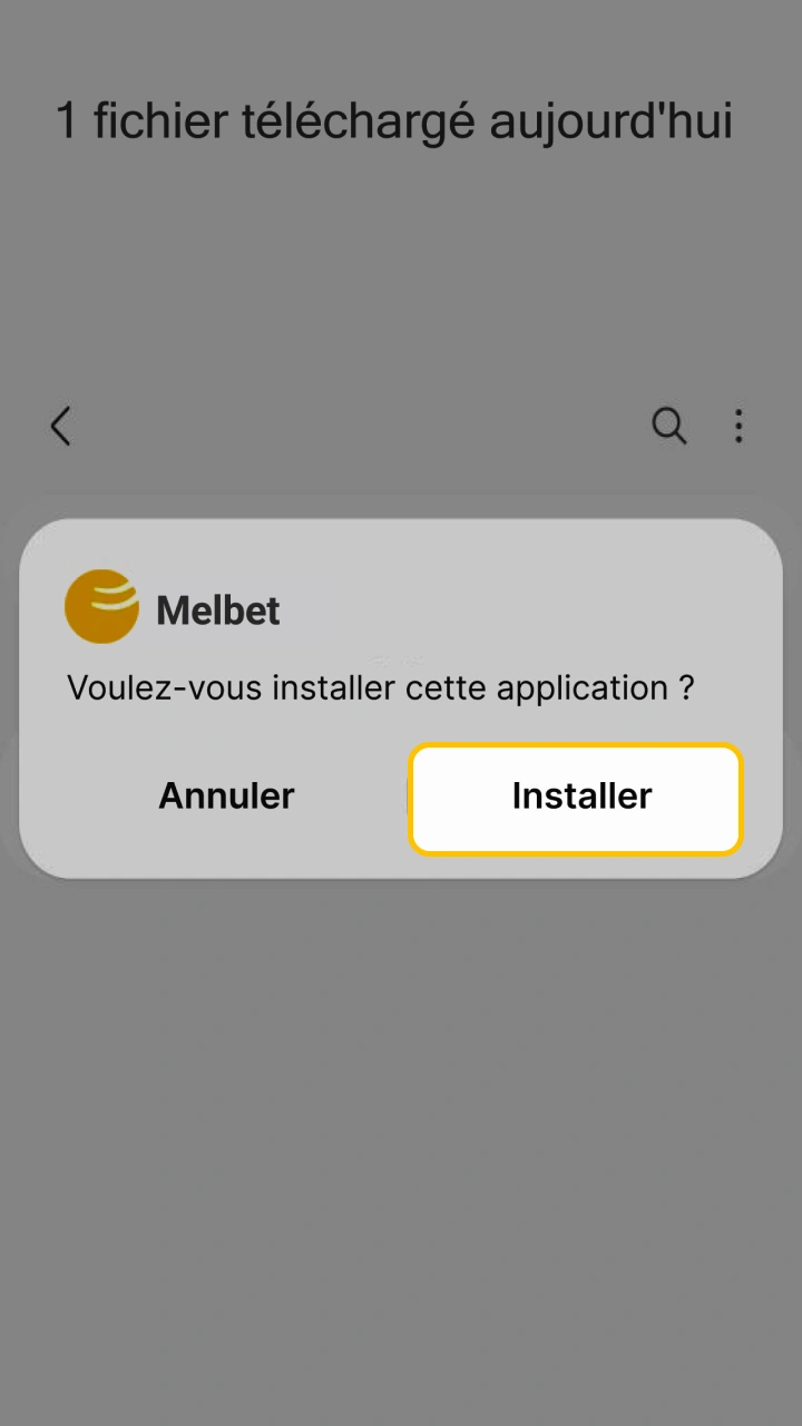 Vérifiez que l'application officielle Melbet est correctement installée sur votre appareil Android.