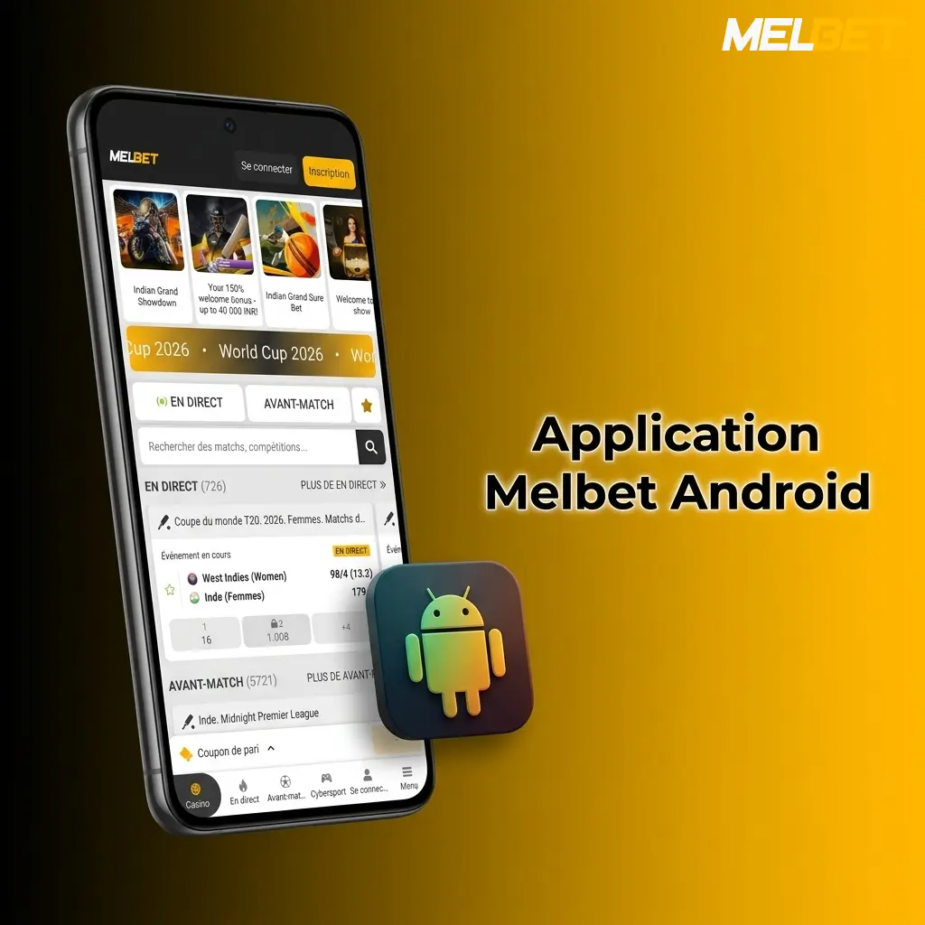 Application Melbet Android gratuite à télécharger en APK pour parier sur le sport et jouer au casino mobile