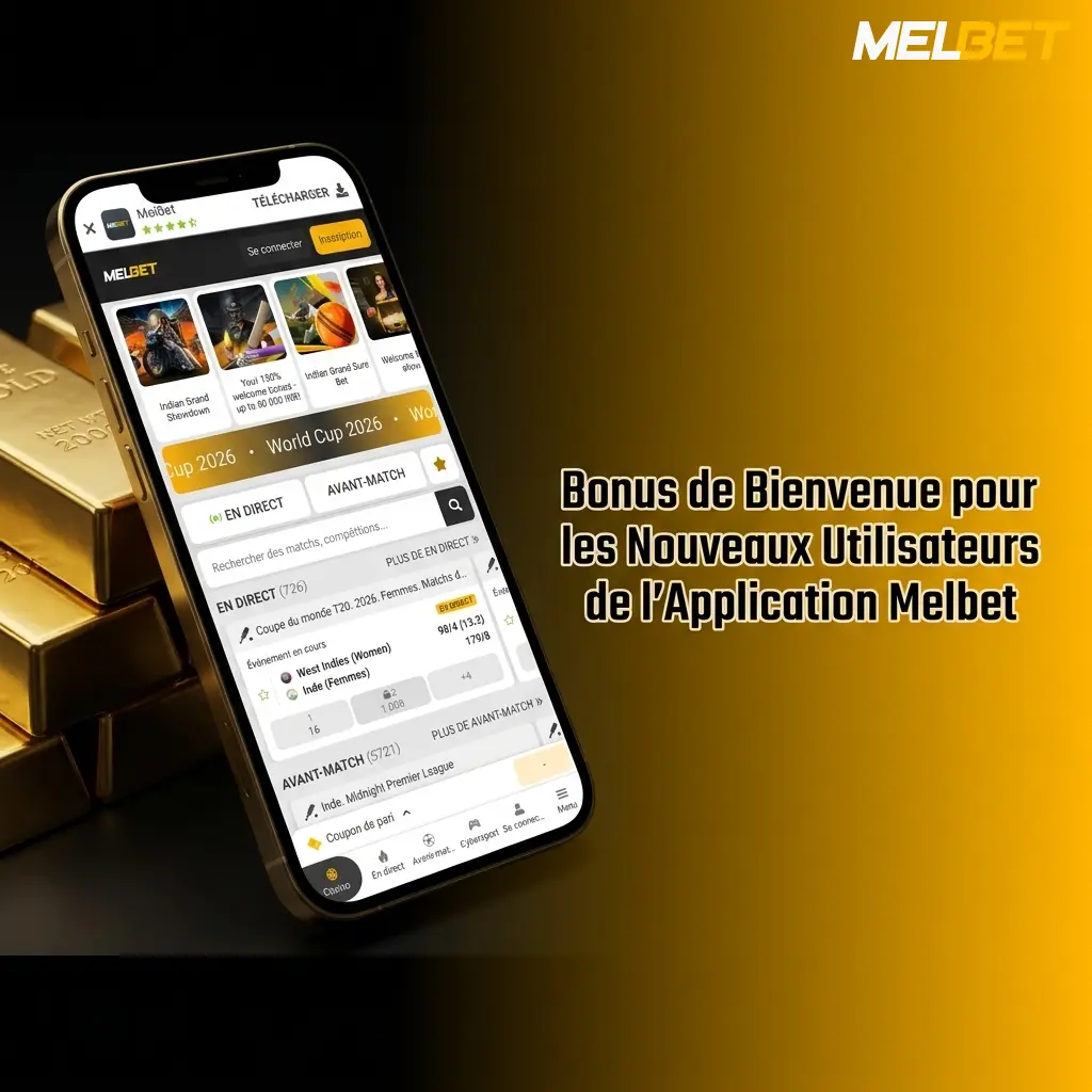 Bonus de bienvenue Melbet : 150% sur premier dépôt jusqu'à 433,69 EUR pour paris sportifs et casino